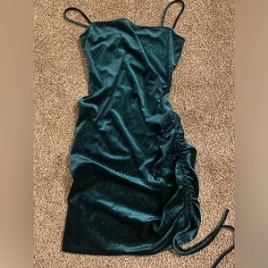 Windsor mini sparkly velvet green dress